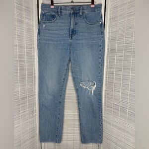 Madewell Perfect Vintage Jeans Light Blue Distressed Zipper Fly Size 29